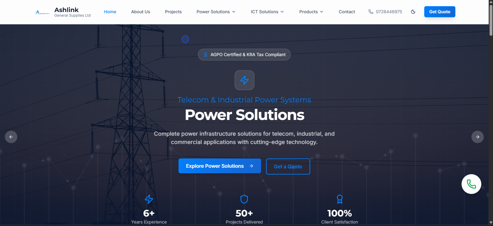 Ashlink GS Corporate Website & CMS