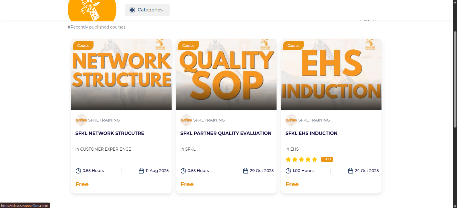 Savanna Fibre Learning Management System