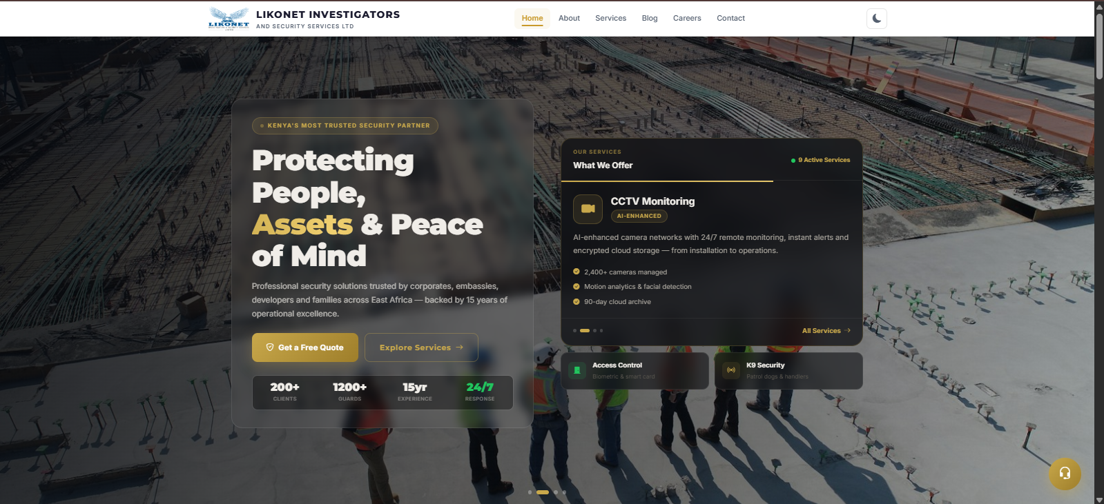 Likonet Security Company Website & CMS