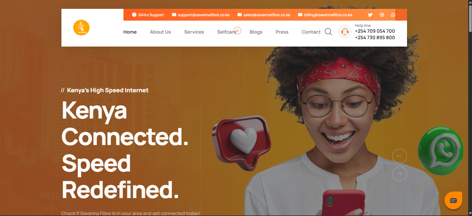 Savanna Fibre ISP Website & CMS